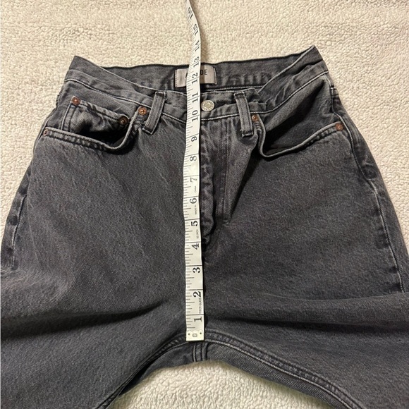 AGOLDE High Rise Vintage Boot Jeans Percolate Dark Grey Distressed Black - Picture 9 of 16